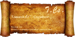 Tamaskó Csombor névjegykártya